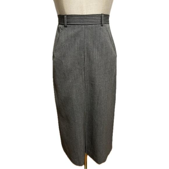 70s 3 PC SUIT GRAY PINSTRIPE SKIRT, VEST, BLAZER BY FOX RUN BY LITTLE FOXES INTL - Picture 11 of 16